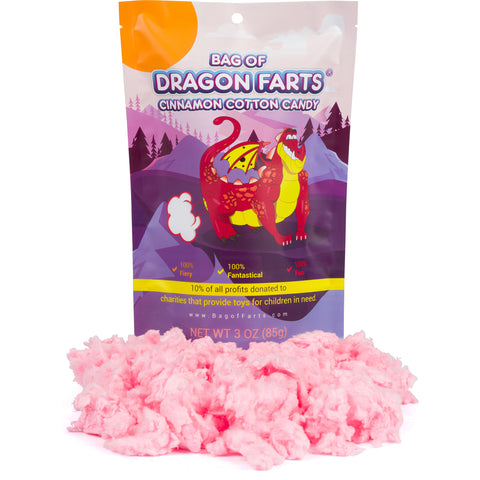 Little Stinker Bag of Dragon Farts, Sweet and Spicy Cinnamon Flavor Cotton Candy