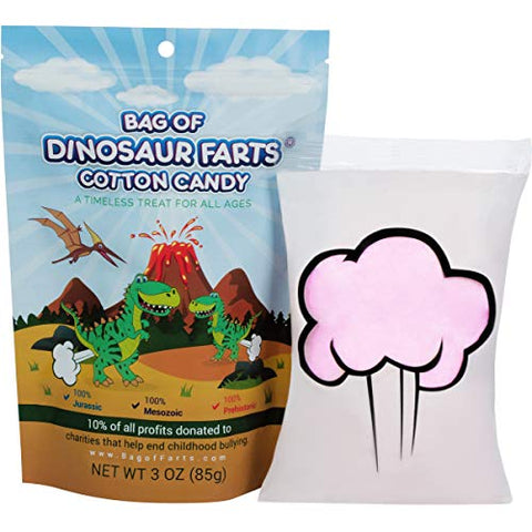 Little Stinker Bag of Dinosaur Farts Cotton Candy Funny for All Ages Unique Birthday for Friends, Mom, Dad, Girl, Gag Gift